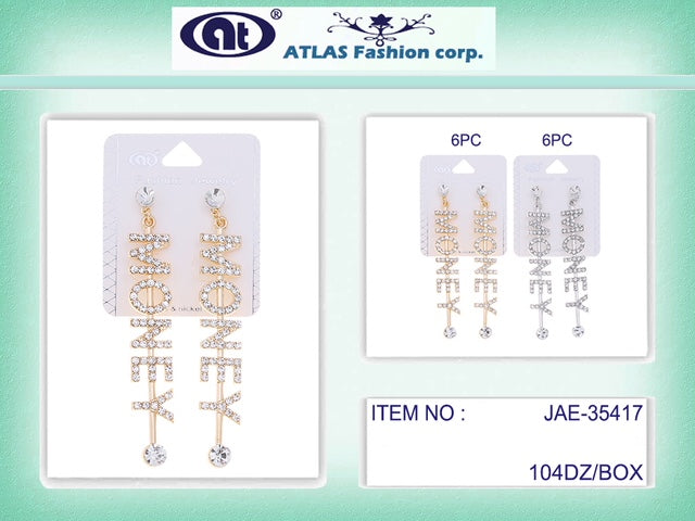 JAE35417 - Rhinestone Money Earring