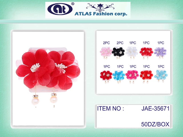 JAE35671 - Fabric Flower Earring