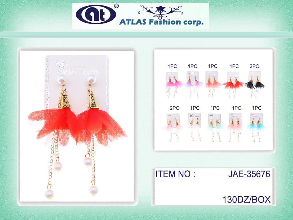 JAE35676 - Fabric Flower Earring