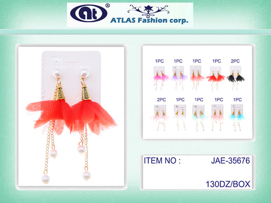 JAE35676 - Fabric Flower Earring