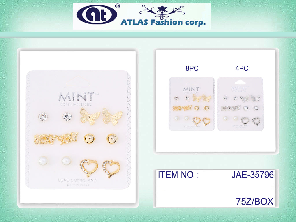 JAE35796 - 6 Pair Stud Earring Set