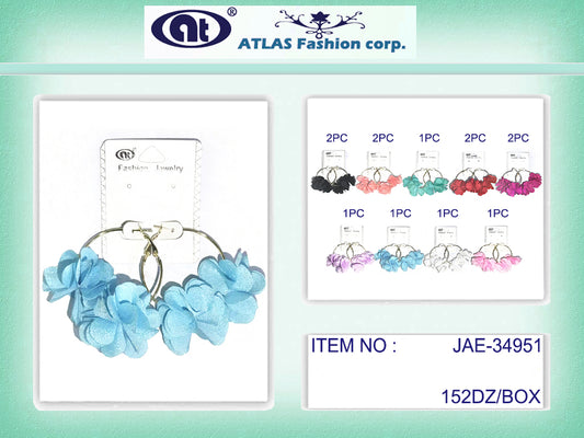 JAE35834 - Fabric Flower Earring