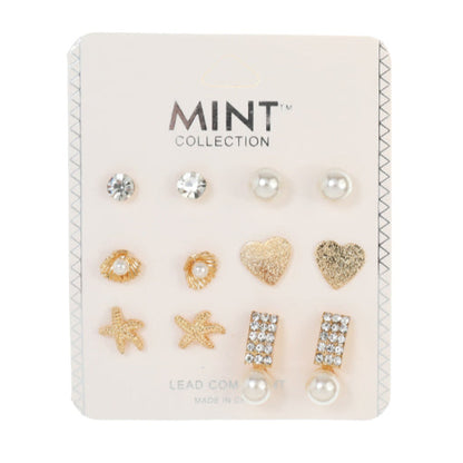 JAE36039 - 6 Pair Stud Earring Set