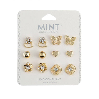 JAE36228 - 6 Pair Stud Earring Earring Set