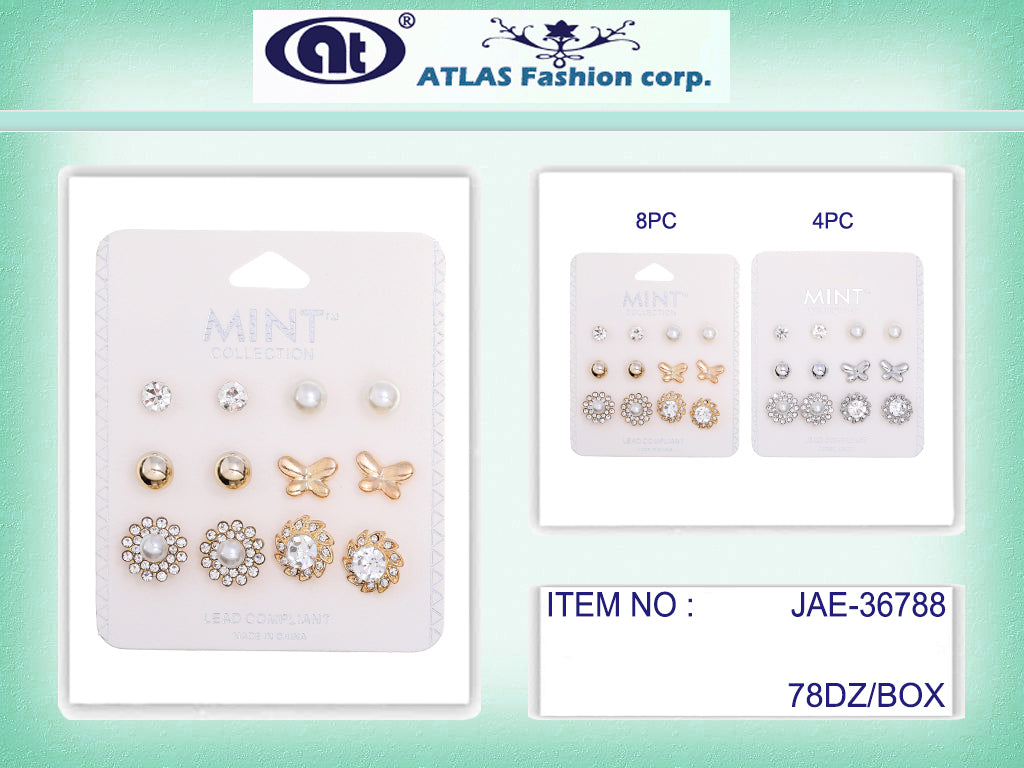 JAE36788 - 6 Pair Stud Earring Set