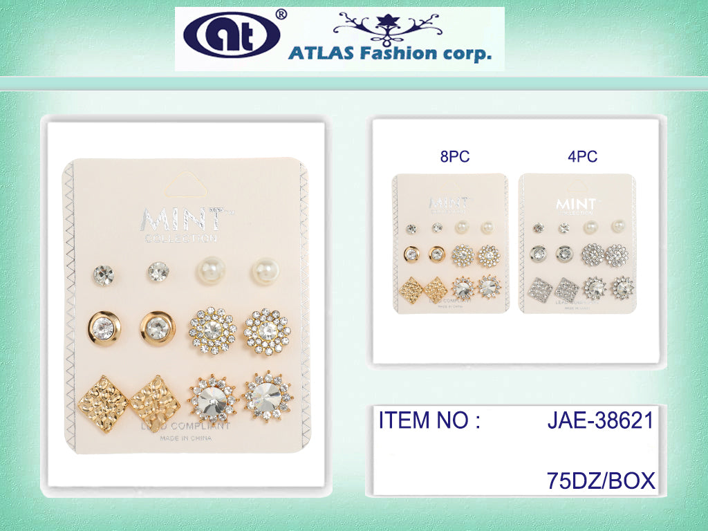 JAE38621 - 6 Pair Stud Earring Set