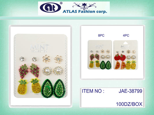 JAE38799 - 6 Pair Fruit Stud Earring Set