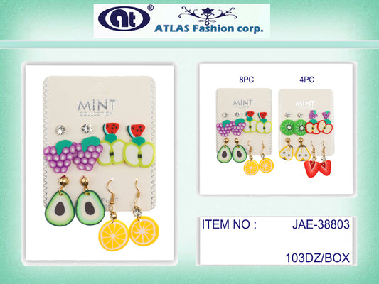 JAE38803 - 6 Pair Fruit Stud Earring Set