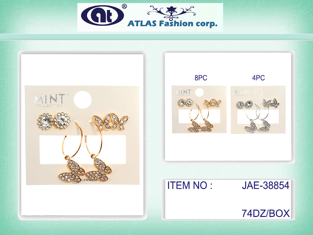 JAE38854 - 3 Pair Butterfly Earring Set