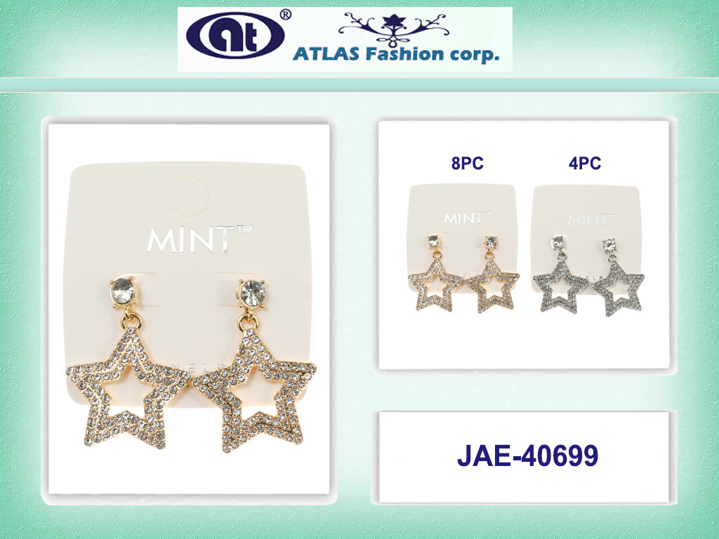 JAE40699 - Rhinestone Star Drop Earring