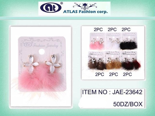 JAE23642 - Faux Fur Post Earring