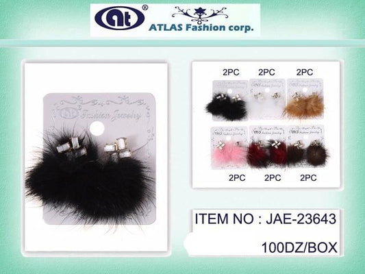 JAE23643 - Faux Fur Post Earring