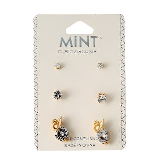 JAE24922 - 3 Pair Swan Studs