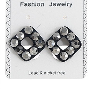 JAE27065 - Black Square Earring