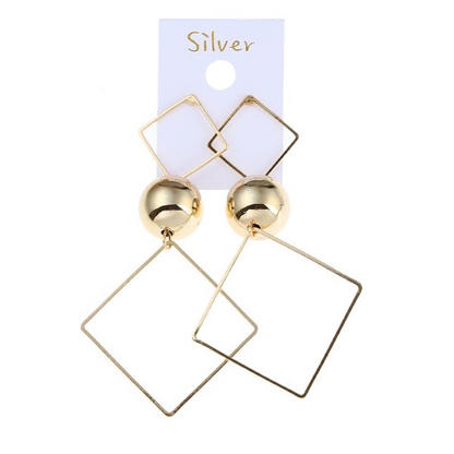 JAE27210 - Korean Style Square Drop Earring