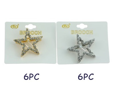 JAH24095-Rhinestone Star Brooch