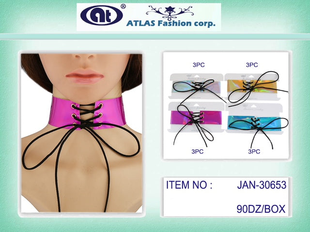 JAN30653 - Holographic Bow Choker