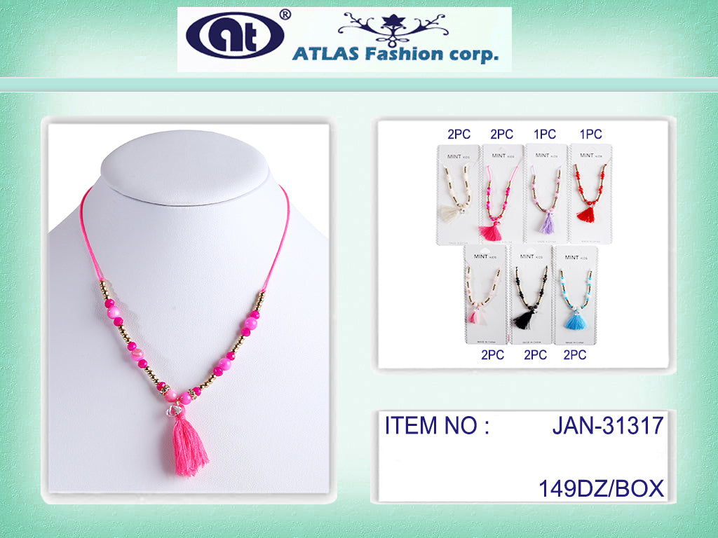 JAN31317 - Tassel Knotted Thread Necklace