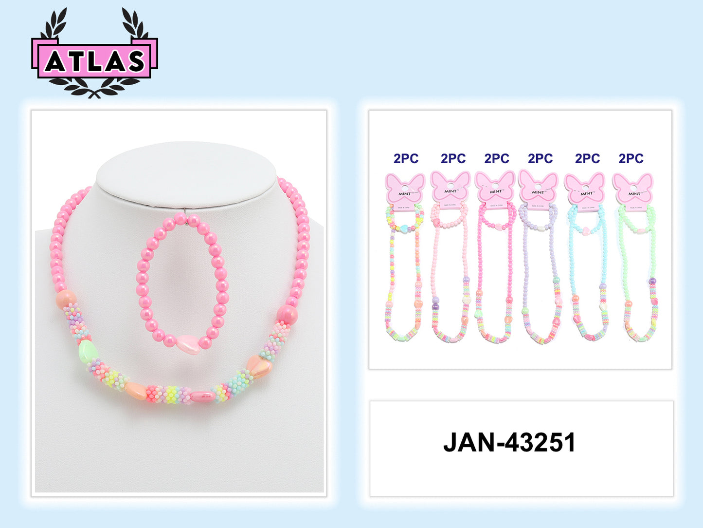 JAN43251 - Heart Necklace & Bracelet Set