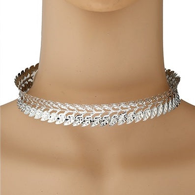 JAN25708 - Metal Leaf Choker