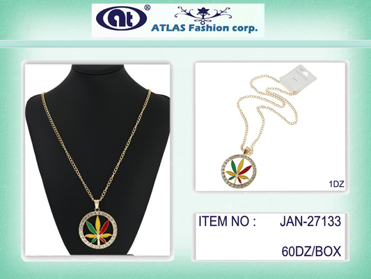 JAN27133 - Marijuana Leaf Necklace