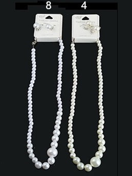 JAN28409-1 - Glass Pearl Necklace Set