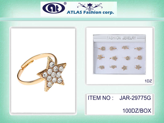 JAR29775G - Rhinestone Star Ring