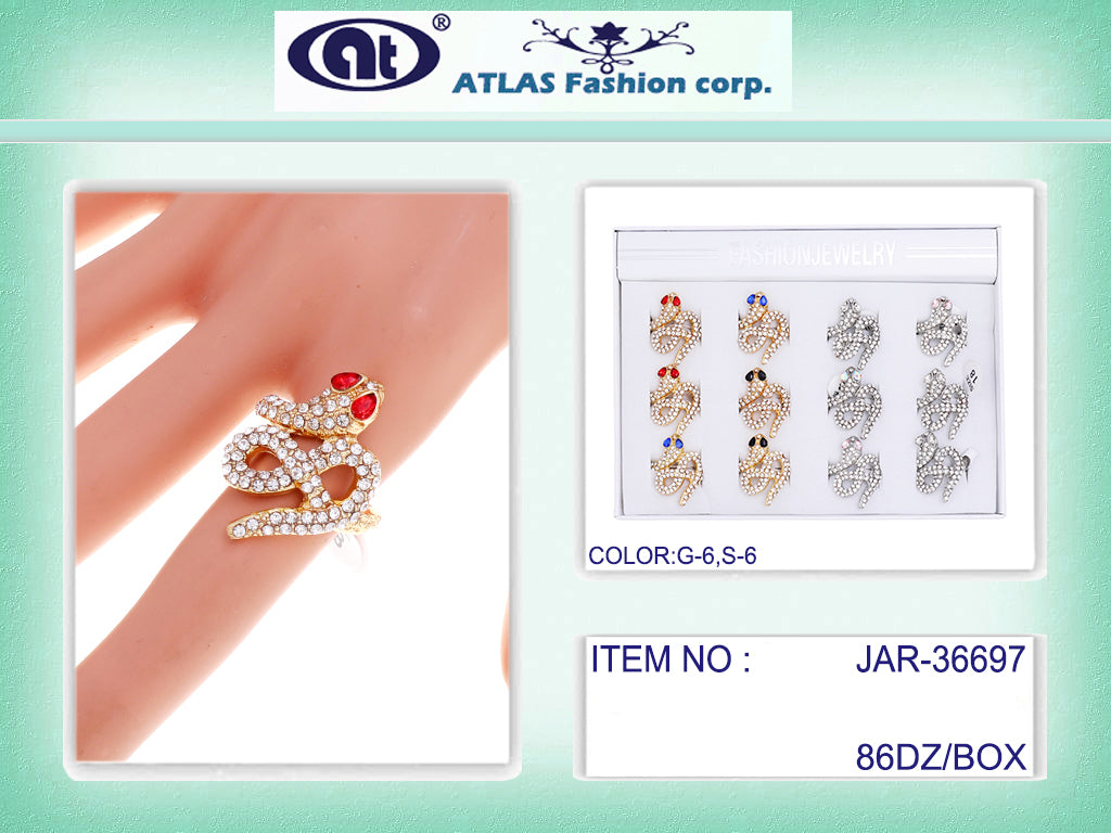 JAR36697 - Rhinestone Snake Ring