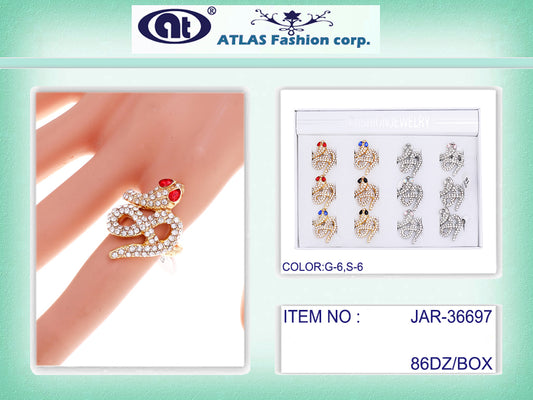 JAR36697 - Rhinestone Snake Ring