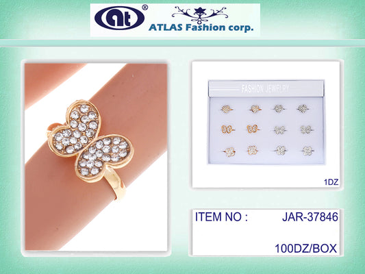 JAR37846 - Rhinestone Butterfly Ring