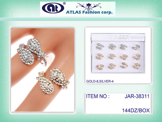 JAR38311 - Rhinestone Fish Ring