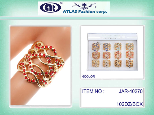 JAR40270 - Rhinestone Wave Ring