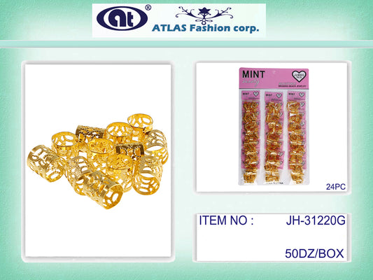 JH31220G - Gold Metal Hair Braid Cuff