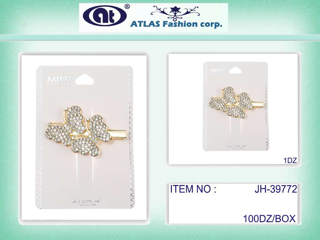 JH39772 - Rhinestone Butterfly Hair Clip