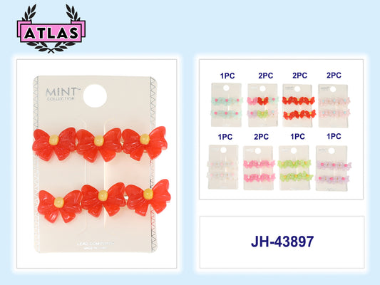 JH43897 - Resin Flower Hair Clip Set