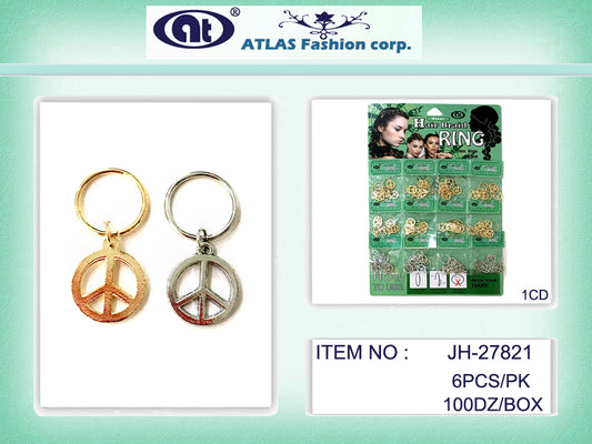 JH27821 - Peace Sign Hair Braid Rings