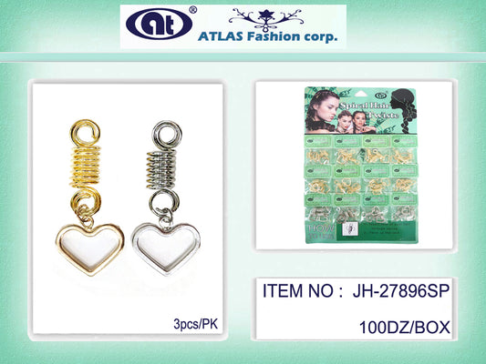 JH27896SP - Heart Hair Braid Coil Rings