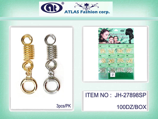 JH27898SP - Circle Hair Braid Coil Rings