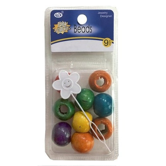 JH27912BT - Colorful Wood Hair Beads