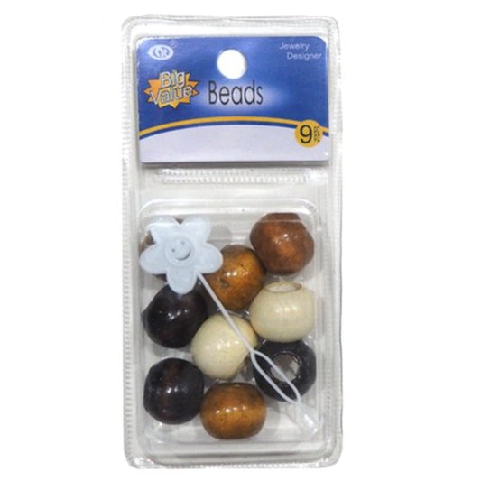 JH27912NT - Mix Brown Wood Hair Beads