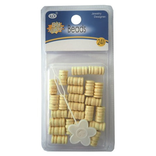 JH27913LBR - Light Tan Tube Hair Beads