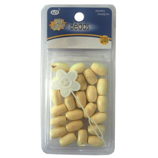 JH27914LBR - Light Tan Tube Hair Beads