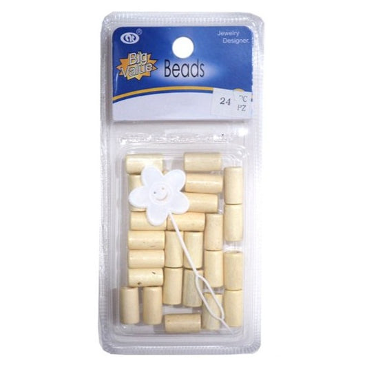 JH27915LBR - Light Tan Tube Hair Beads