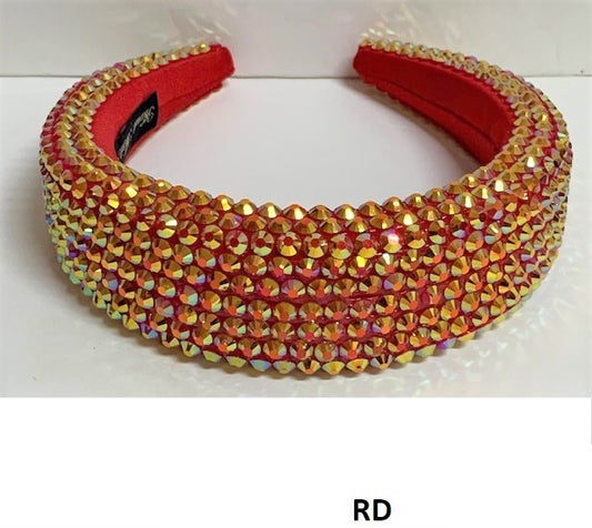 Red Rhinestone Puffy Hairband