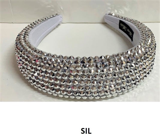 Silver Rhinestone Puffy Hairband