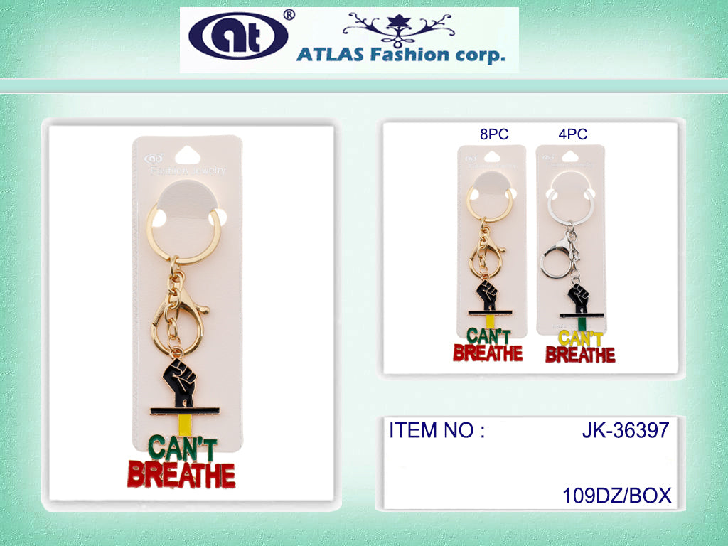 JK36397-Enamel Can't Breath Keychain