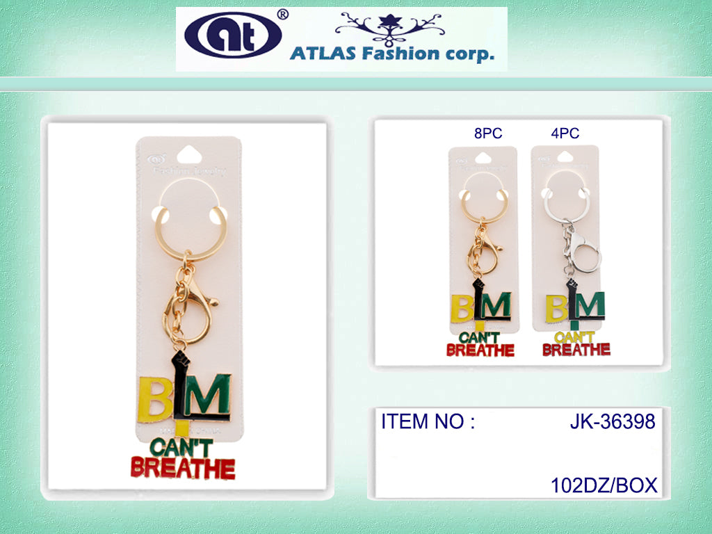 JK36398-Enamel (BLM) Can't Breath Keychain