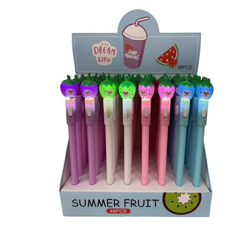 48 PCS Strawberry LED Pen