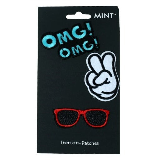 JP098 - OMG Iron On Patch Set