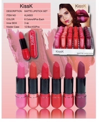 KLM003 - 24 PCS Red Pink Lipsticks